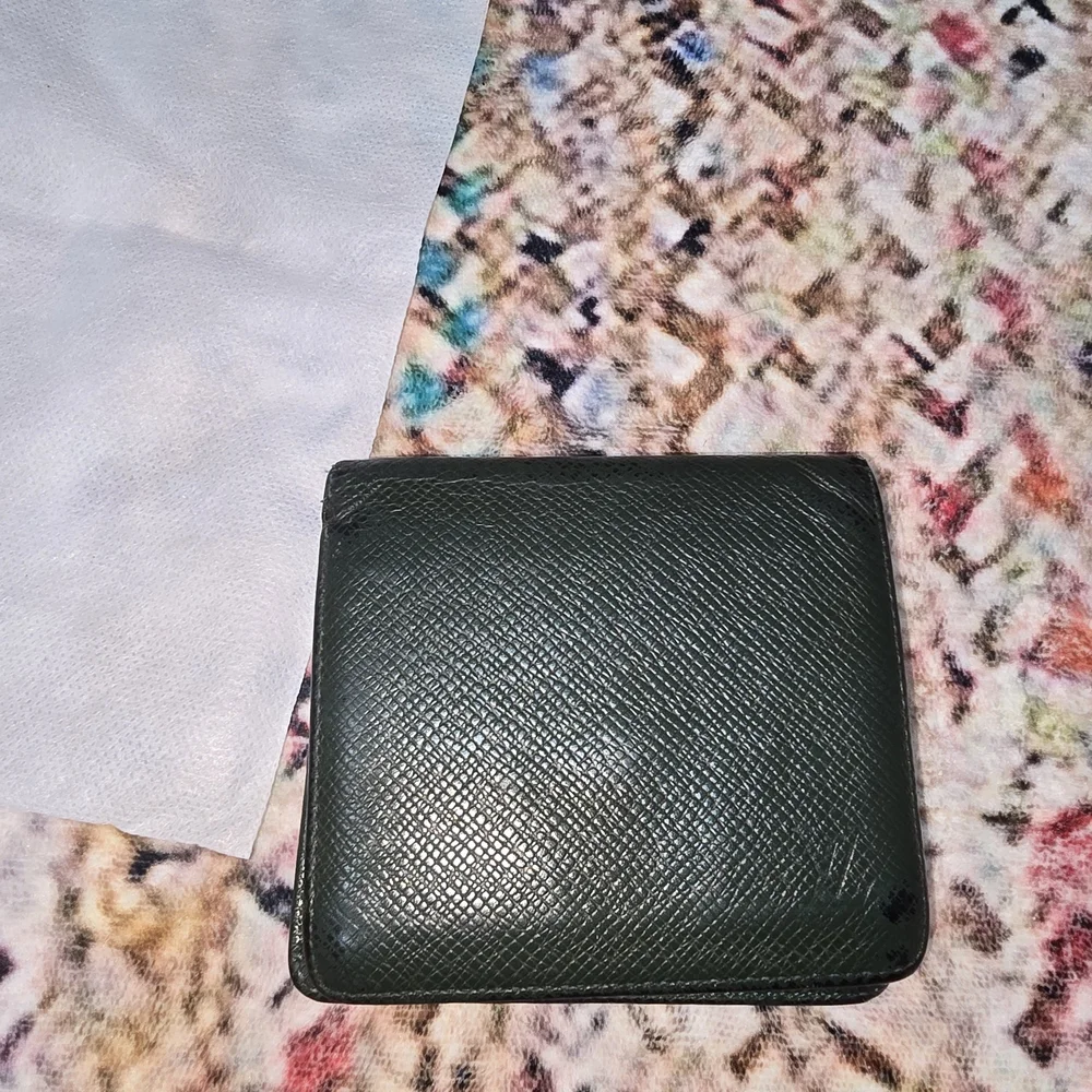Louis Vuitton Dark Green Leather Wallet